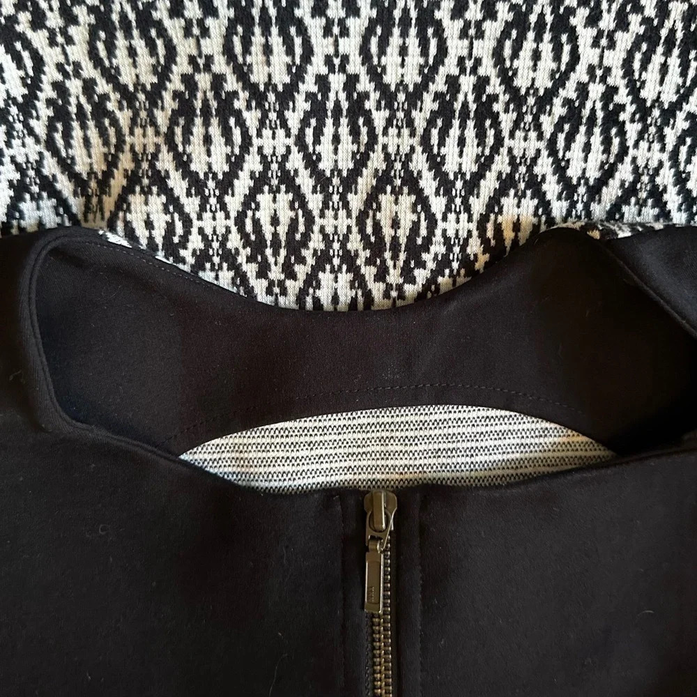 MADEWELL Afternoon Dress Diamond Jacquard Tribal Black White Sleeveless Sz Small - Picture 14 of 14